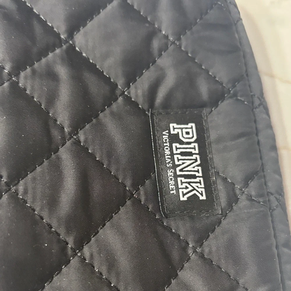 PINK Victoria's Secret Quilted Black Cosmetic Case